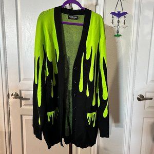 Green Slimed Cardigan by Foxblood Size 3x/4x
